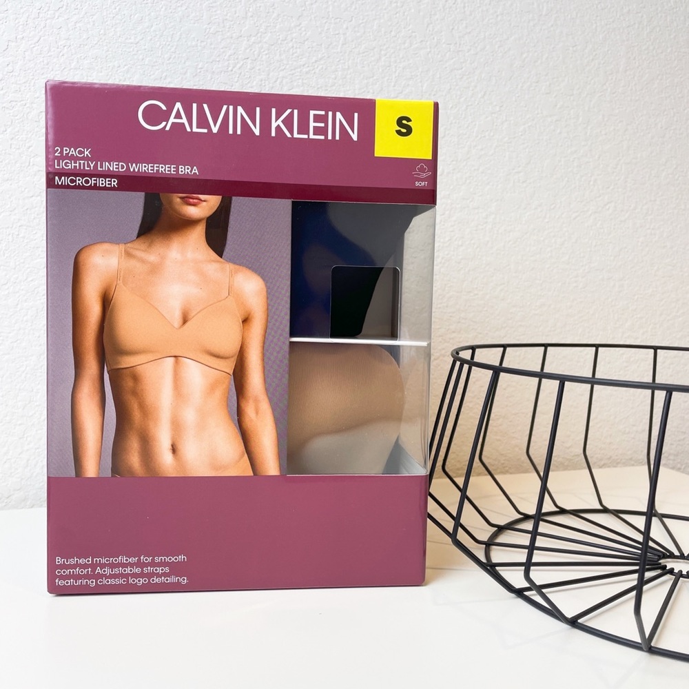 Calvin Klein Ladies' Women's Wirefree Bra 2 pack Size S/M/L